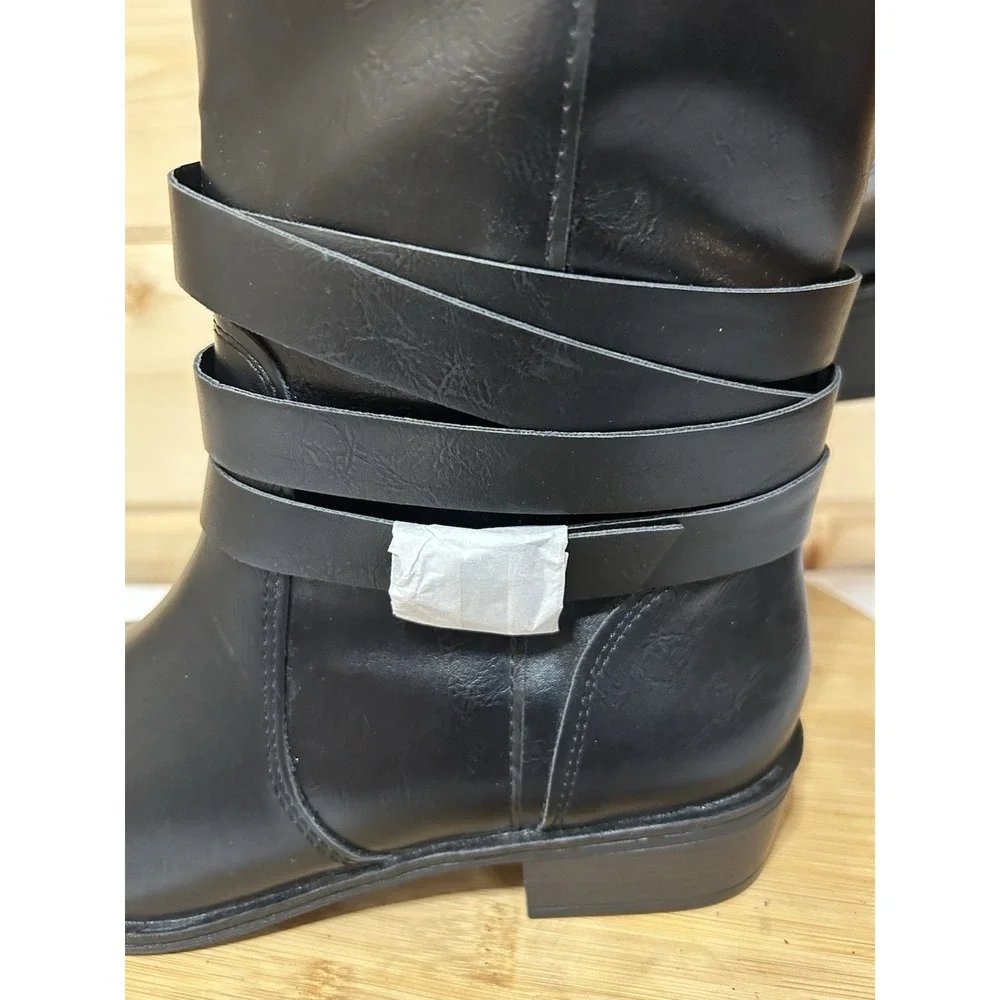 St Johns Bay Women's Black‎ Douglas Knee High 8M Riding Boots NWT
